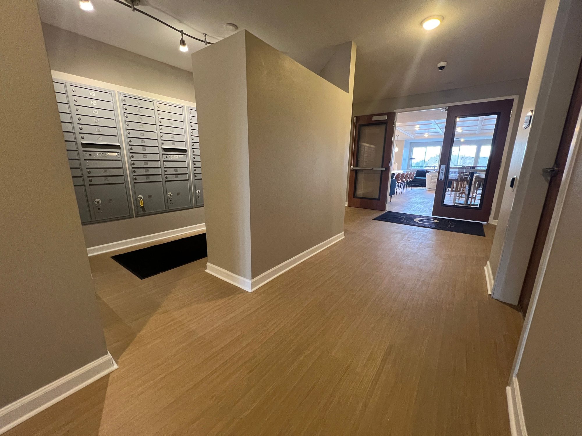 Entryway leading into the new mailroom